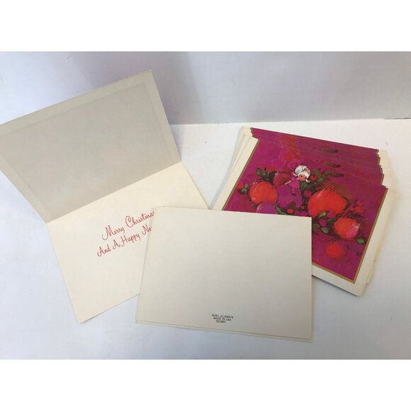 Vtg Noel Classics 1960's Unused 15 Christmas Cards Mid Century Pop Art Girl - Picture 4 of 4